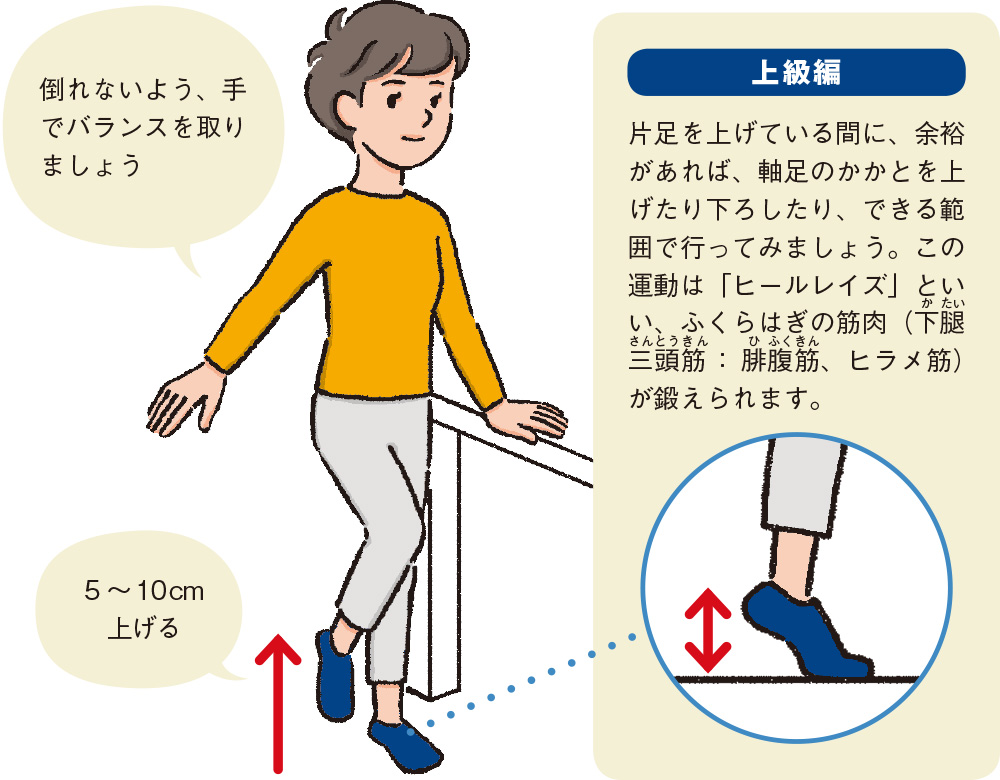 足の筋肉を鍛えながらバランス感覚も身に付く！開眼片足立ち|3分でできる骨トレ＆筋トレ（最終回）｜健康体操｜伊藤園の公式通販「健康体」